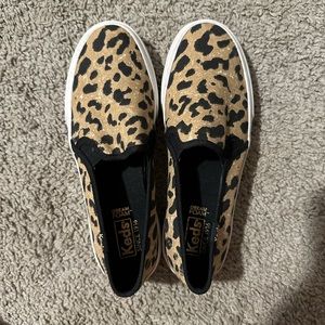 Keds double decker slip on. Leopard print- women’s size 5